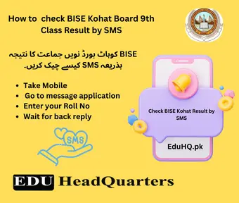 How to  check BISE Kohat Board 9th Class Result by SMS