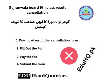 Gujranwala board 9th class result cancellation